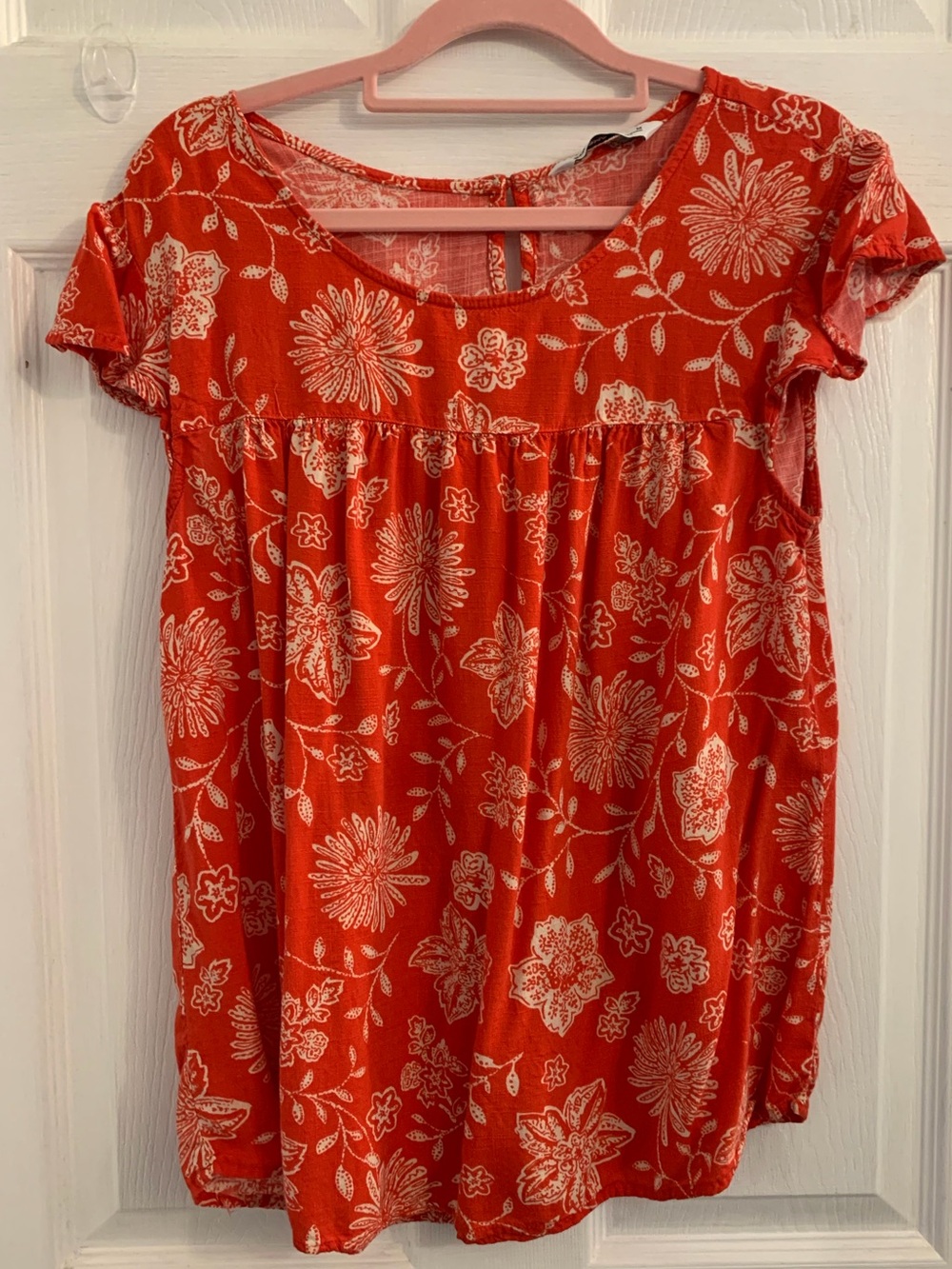 Sonoma Orange Floral Short Sleeve Tunic. Size medium $8